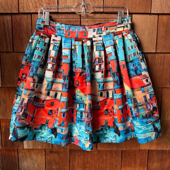 Alice + Olivia Box Pleat Skirt in Venetian Butterfly Paradise - Women's 8 - Picture 1 of 11
